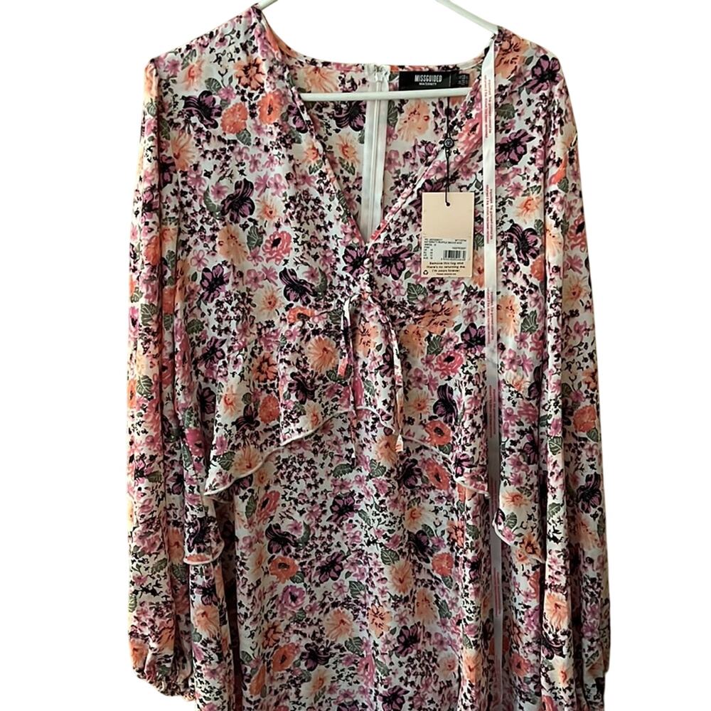 Missguided Maternity Smock Dress with Ruffle Detail Size 12 - Picture 2 of 9